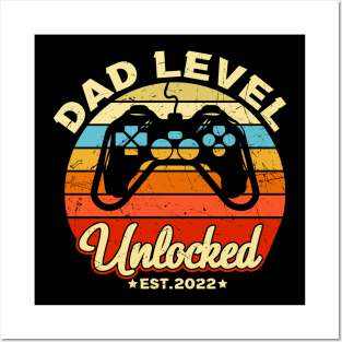 Dad Level Unlocked Est. 2022 Video Gamer Dad Funny Dad Gift Posters and Art